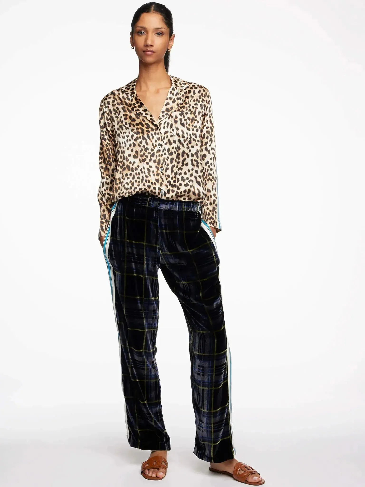 Women's Leopard Silk Pajama Set