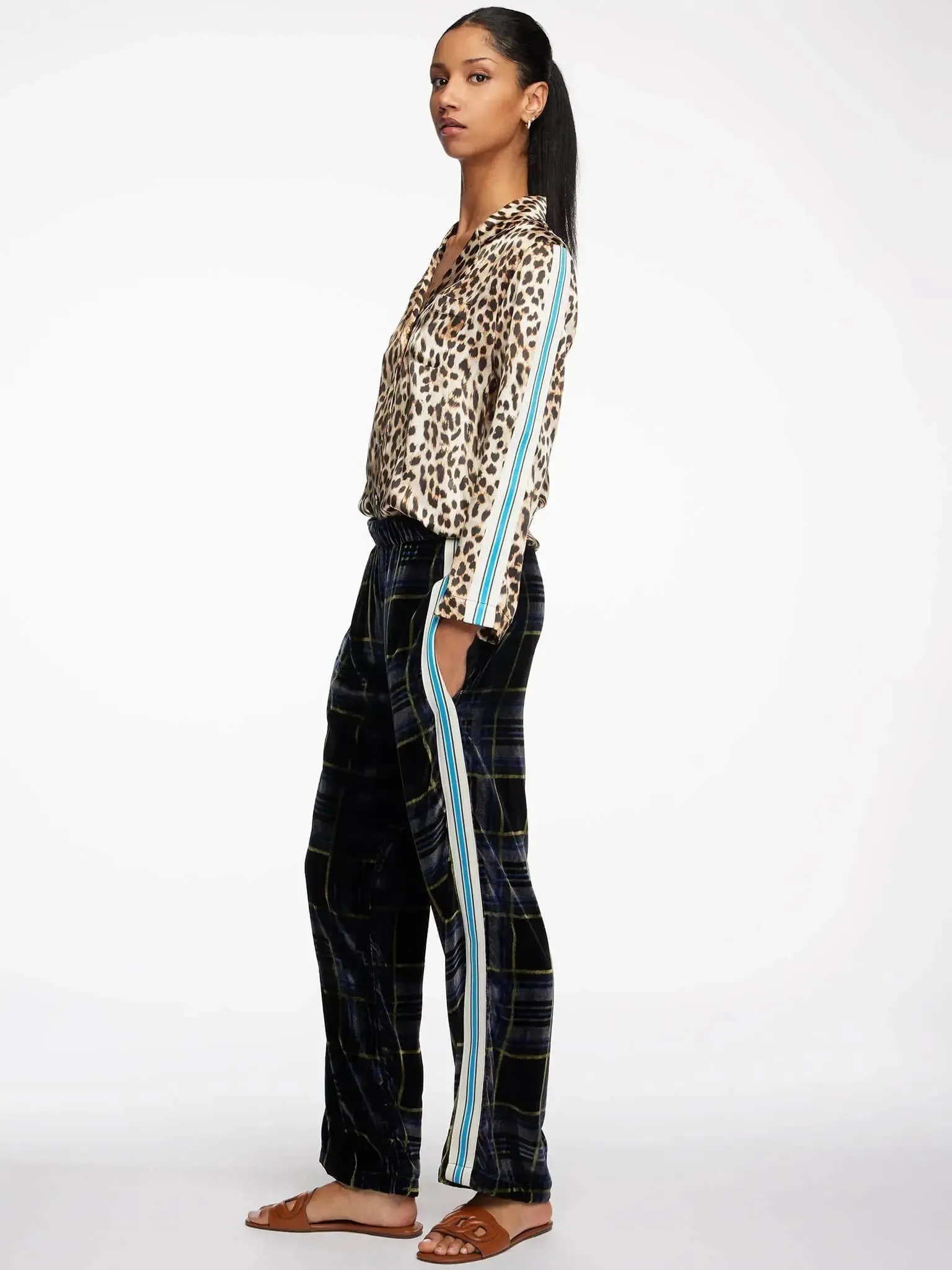 Women's Leopard Silk Pajama Set