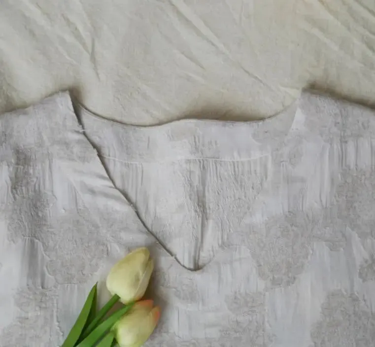 Women's Linen Dresses Vintage Linen Jacquard Robe - Retro Style