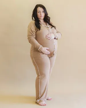 Women's Long Pajama Set in Mocha