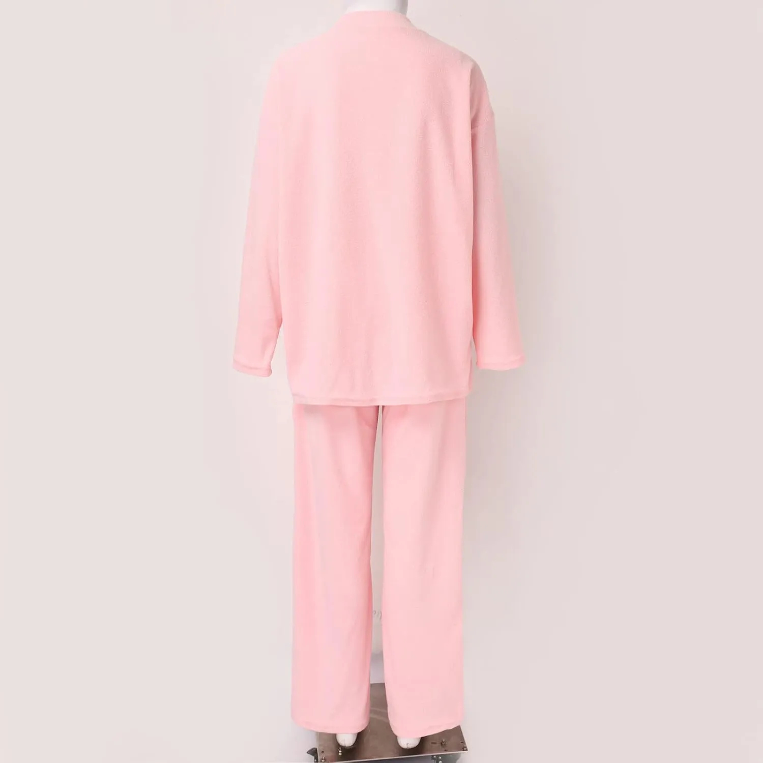 Women's Long Sleeve Pj Set 2 Outfits for Women Knit Sweater Long Sleeve Crewneck Tops and Wide Leg Flannel Pajama