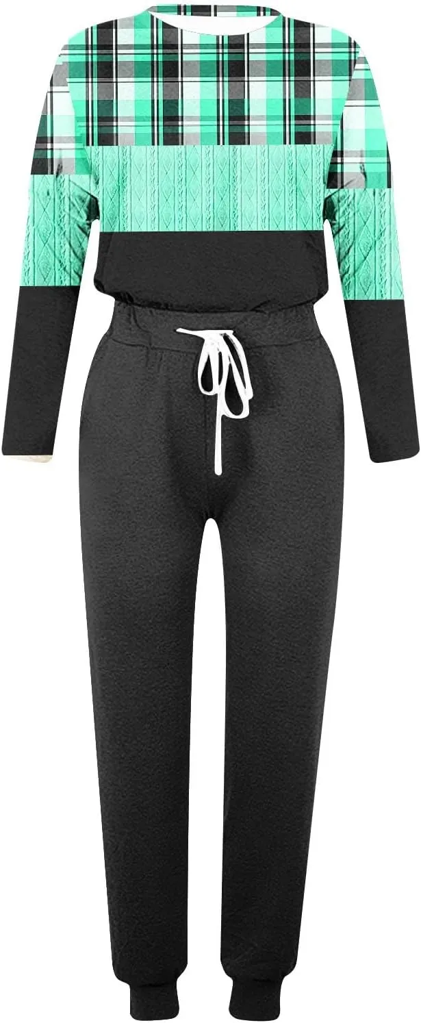 Women's Long Sleeve Sleepwear Women's Two- Solid Casual Top Pants Sets Long Sleeve Wear Sports Suit Pajamas Set