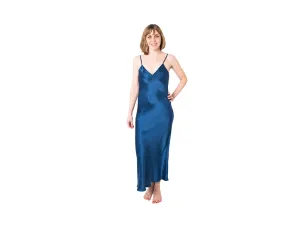 Women's Mulberry Silk Nightgown Navy Blue