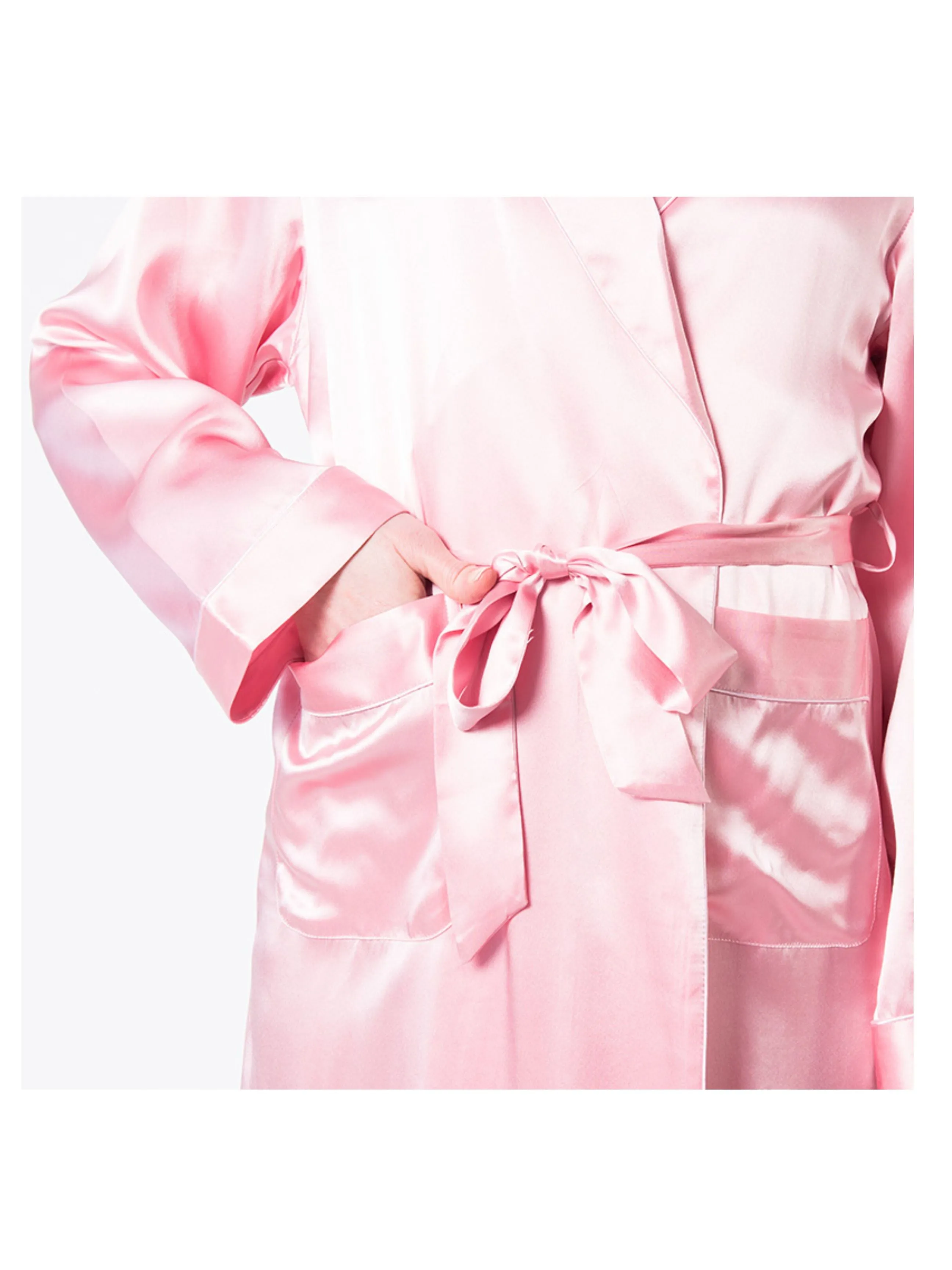 Women's Mulberry Silk Robe Pink
