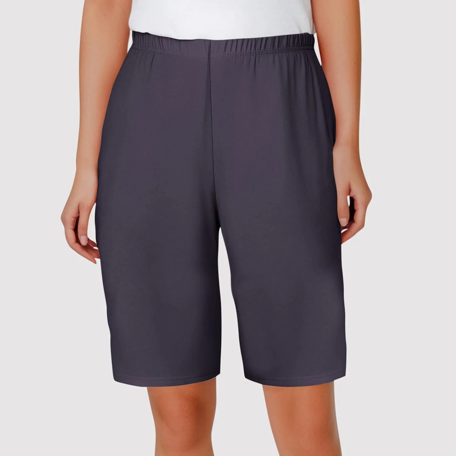 Womens Pajama Shorts Casual Summer Beach Lightweight Soft Comfy Lounge Elastic Waist Pj Bermuda Shorts with Pockets