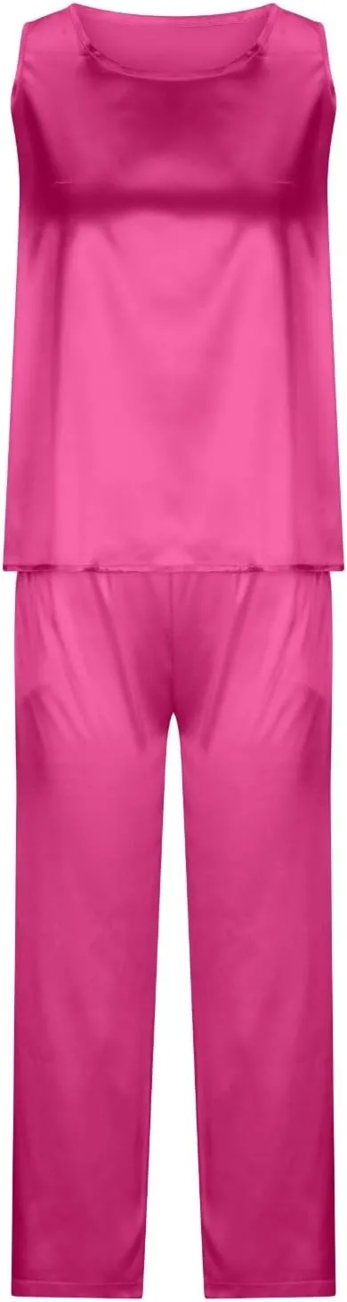Womens Pajamas 2 Piece Lounge Set Ribbed Knit Loungewear Sleeveless Tank Top with Long Pants Fall Pajamas Set S-XXL
