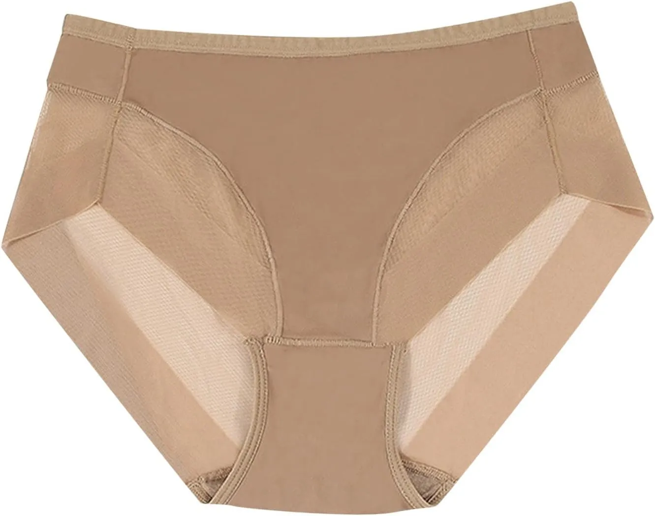 Womens Plus Size Underwear Mesh Sheer See Through Cotton Breathable Underwear Soft Comfortable Stretch Solid Color Panties