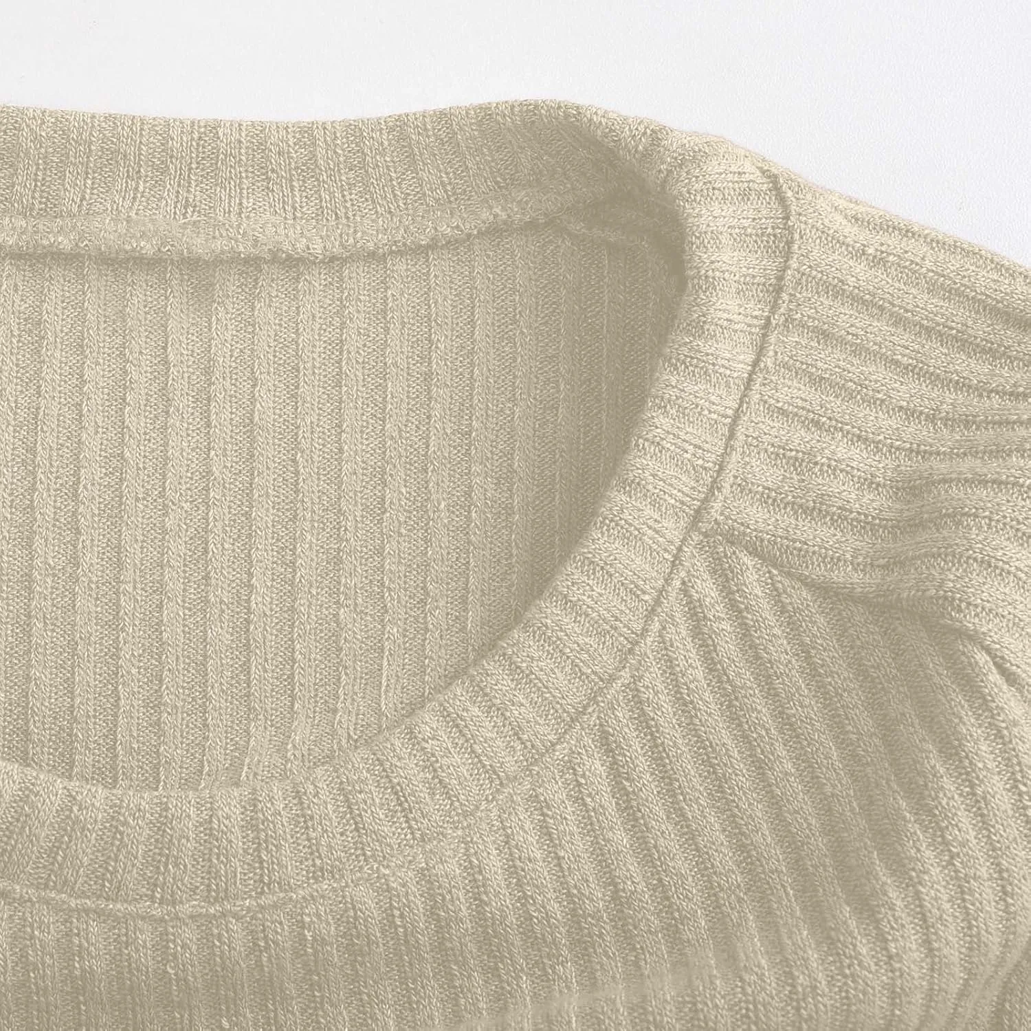 Womens Ribbed Knit Lounge Set Crewneck Sweatsuit Long Sleeve Pullover Top with Wide Leg Pants Two Piece Outfits