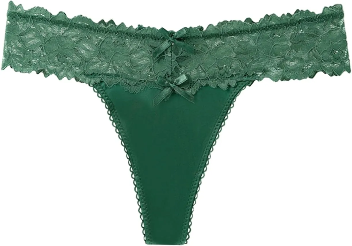 Womens Sexy Panties No Show Lace Thong Underwear Breathable G-String Thongs Panties Soft Seamless Bridal Lingerie