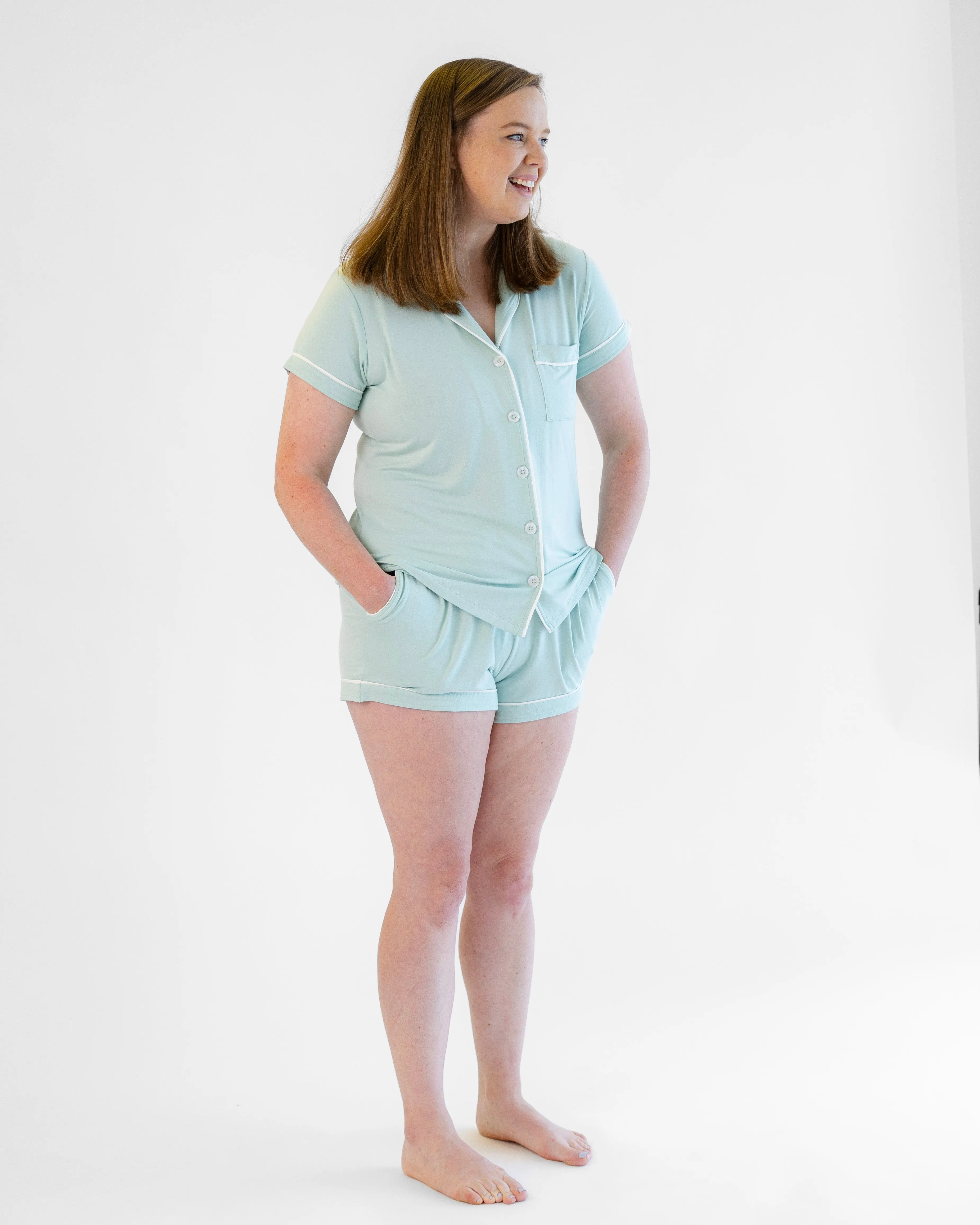 Women's Short Pajama Set in Aqua
