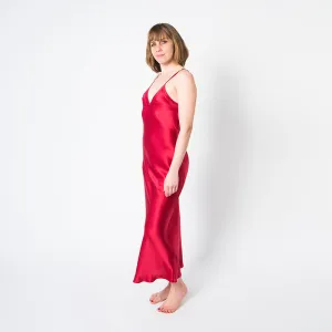Women's Silk Mulberry Silk Nightgown Red