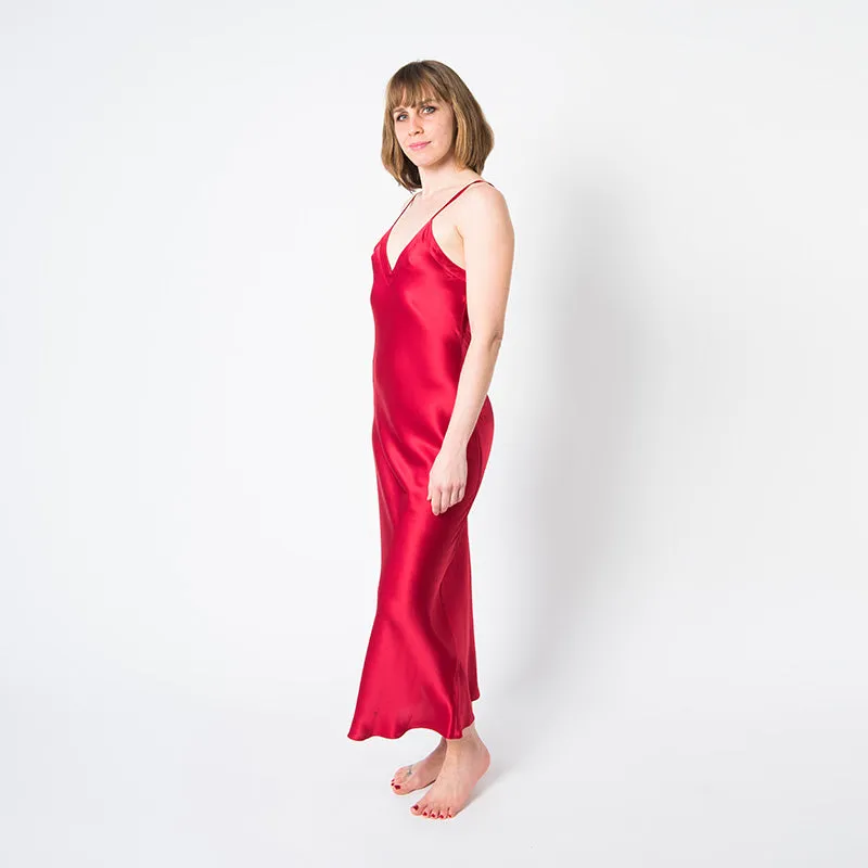 Women's Silk Mulberry Silk Nightgown Red