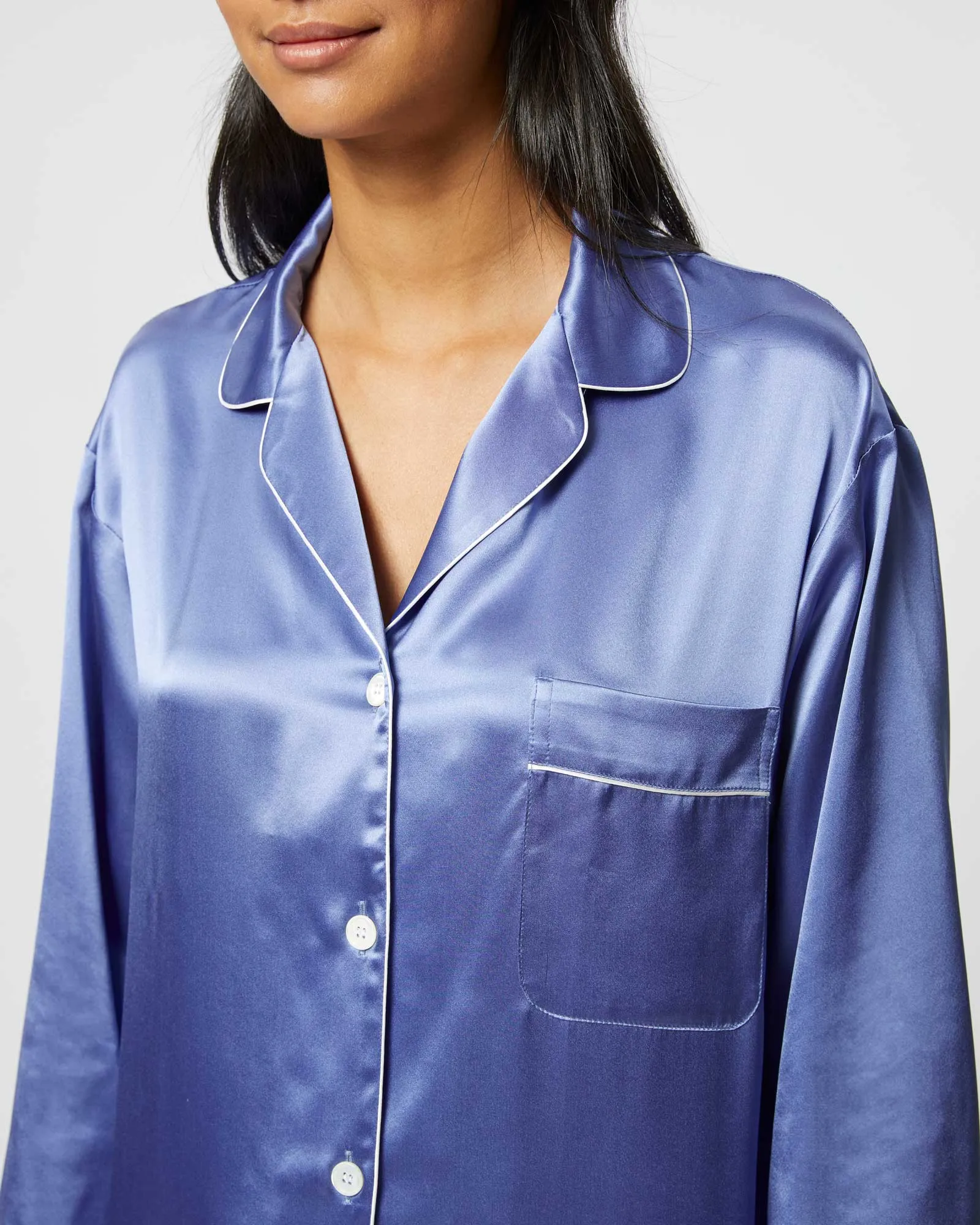 Women's Silk Pajamas - Periwinkle