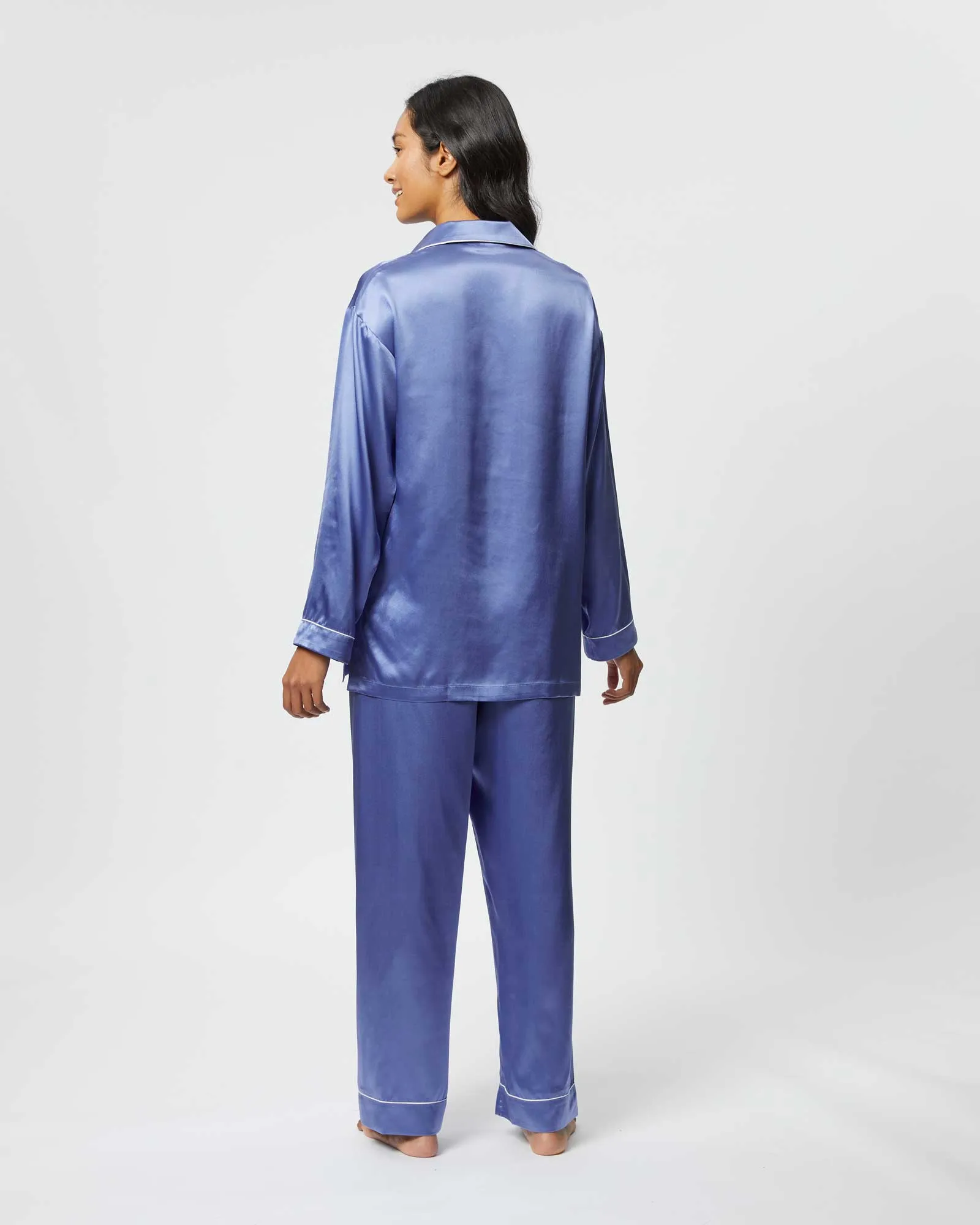 Women's Silk Pajamas - Periwinkle