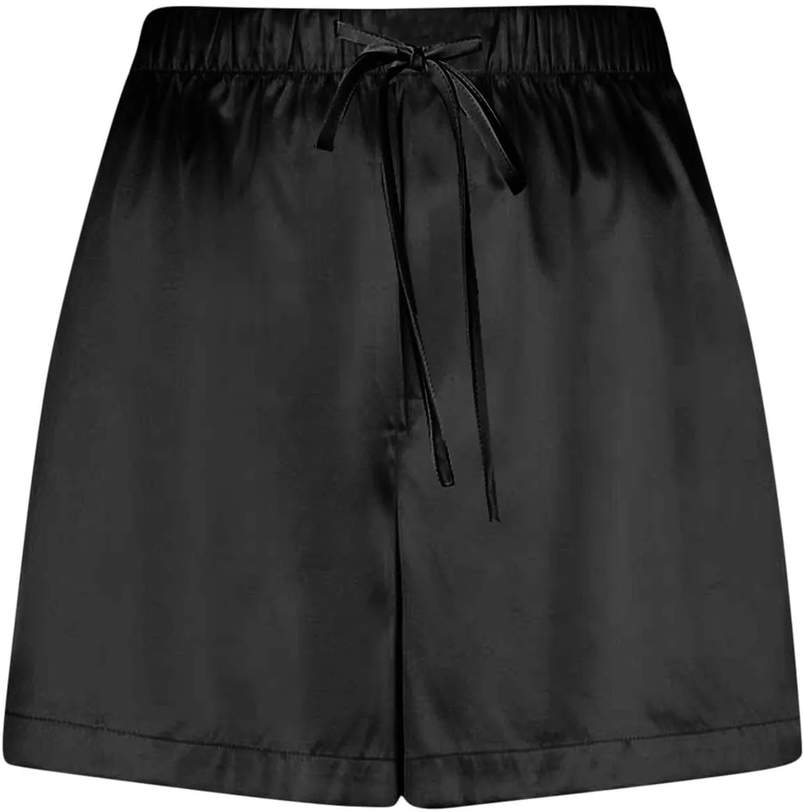 Womens Silk Satin Pajama Shorts Casual Summer Soft Drawstring Sleep Pj Lounge Shorts with Pocket Sleepwear Nightwear