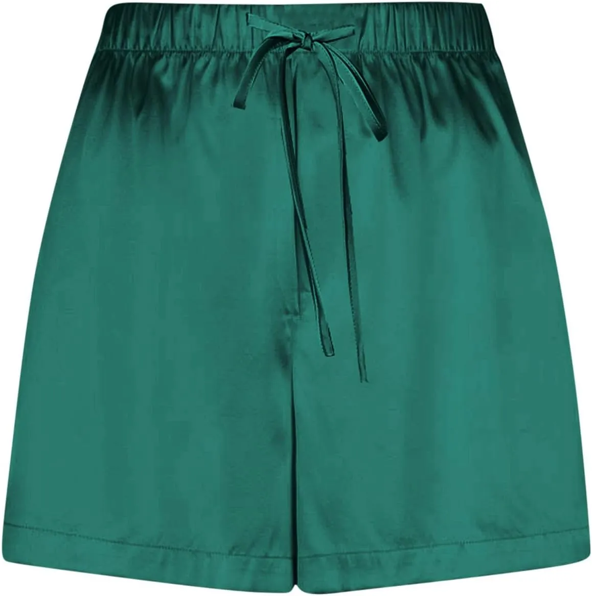 Womens Silk Satin Pajama Shorts Casual Summer Soft Drawstring Sleep Pj Lounge Shorts with Pocket Sleepwear Nightwear