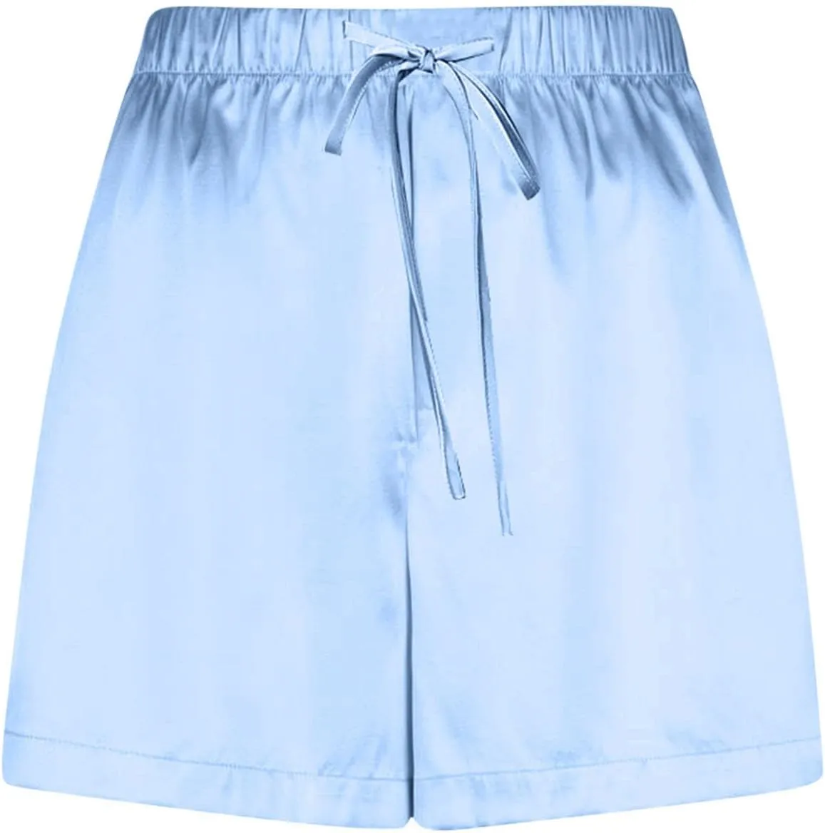 Womens Silk Satin Pajama Shorts Casual Summer Soft Drawstring Sleep Pj Lounge Shorts with Pocket Sleepwear Nightwear
