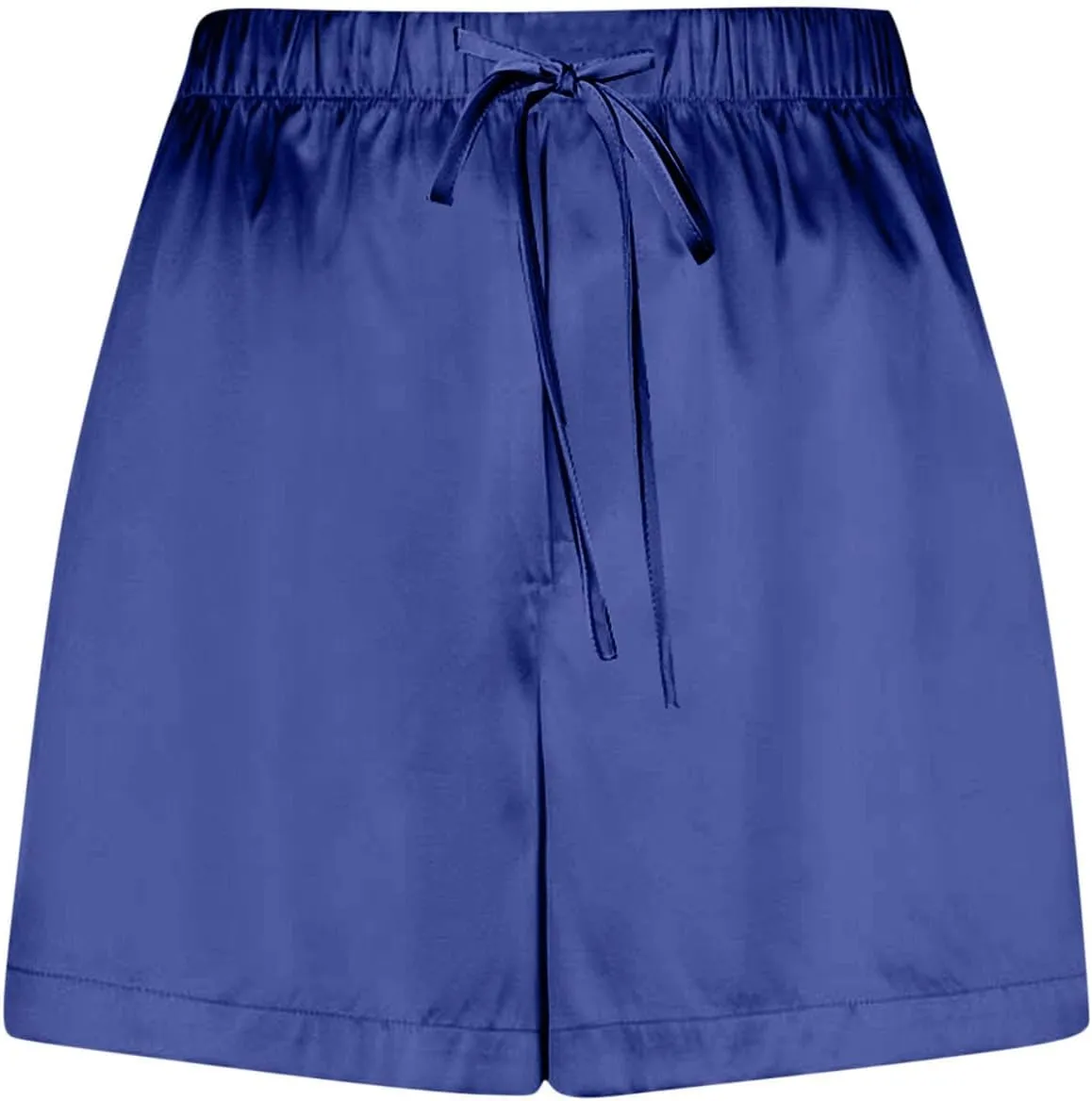 Womens Silk Satin Pajama Shorts Casual Summer Soft Drawstring Sleep Pj Lounge Shorts with Pocket Sleepwear Nightwear