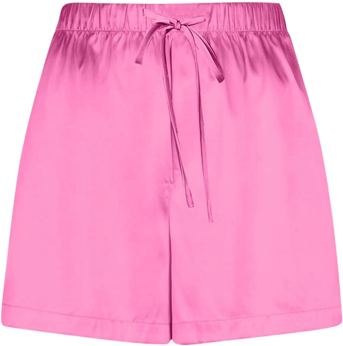 Womens Silk Satin Pajama Shorts Casual Summer Soft Drawstring Sleep Pj Lounge Shorts with Pocket Sleepwear Nightwear