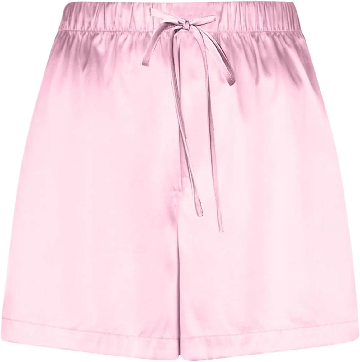 Womens Silk Satin Pajama Shorts Casual Summer Soft Drawstring Sleep Pj Lounge Shorts with Pocket Sleepwear Nightwear