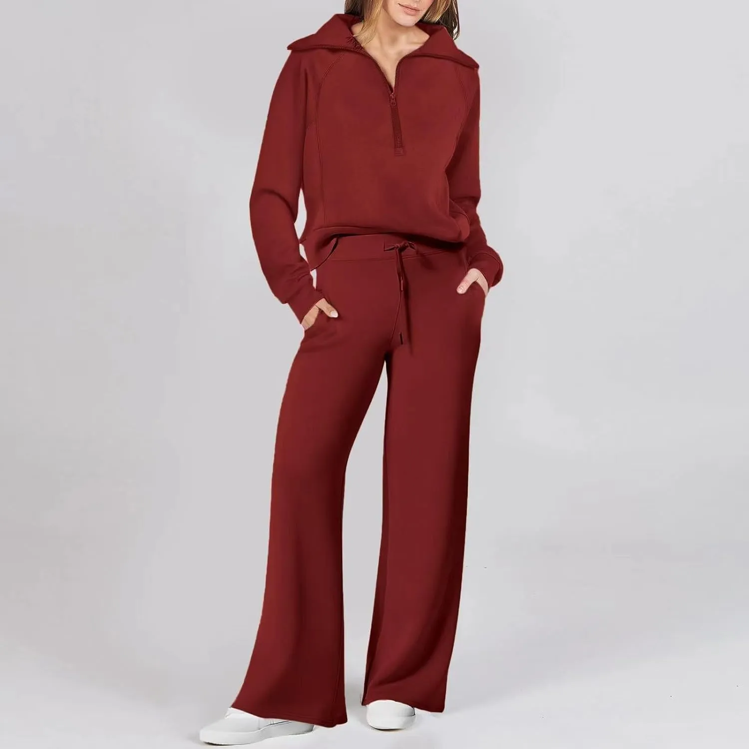 Womens Silk Satin Pajamas Set Women's Long Sleeved Zipper Stand Up Collar Sports Pants Set Sleepwear Pj Sets with