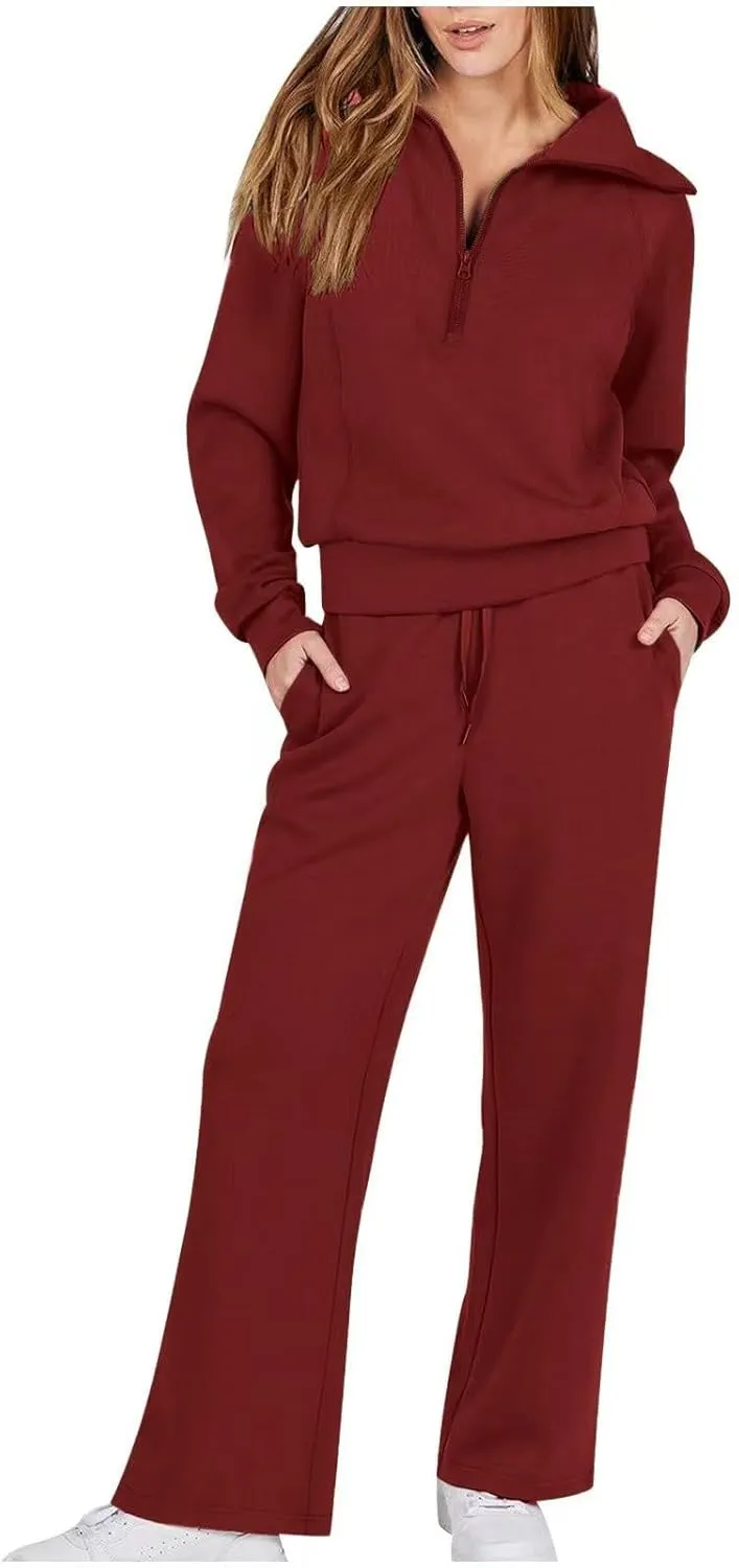 Womens Silk Satin Pajamas Set Women's Long Sleeved Zipper Stand Up Collar Sports Pants Set Sleepwear Pj Sets with