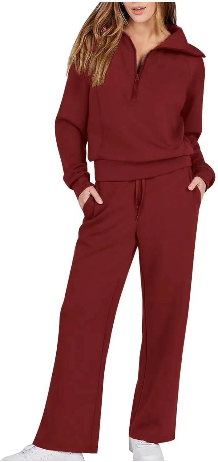 Womens Silk Satin Pajamas Set Women's Long Sleeved Zipper Stand Up Collar Sports Pants Set Sleepwear Pj Sets with