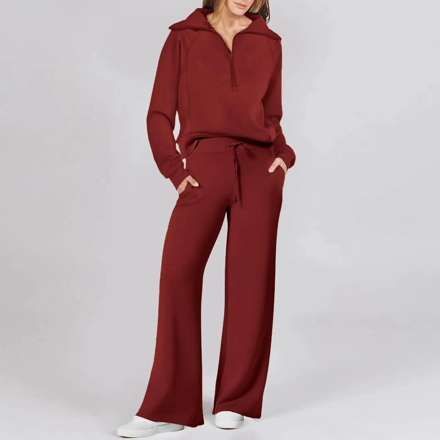 Womens Silk Satin Pajamas Set Women's Long Sleeved Zipper Stand Up Collar Sports Pants Set Sleepwear Pj Sets with