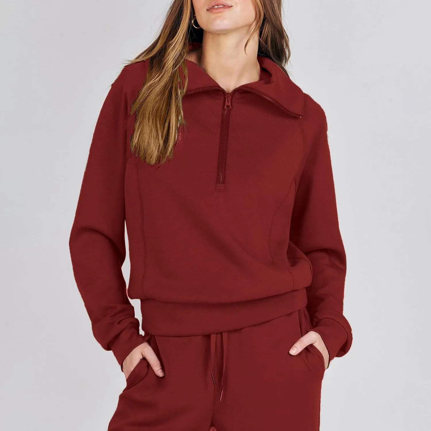 Womens Silk Satin Pajamas Set Women's Long Sleeved Zipper Stand Up Collar Sports Pants Set Sleepwear Pj Sets with
