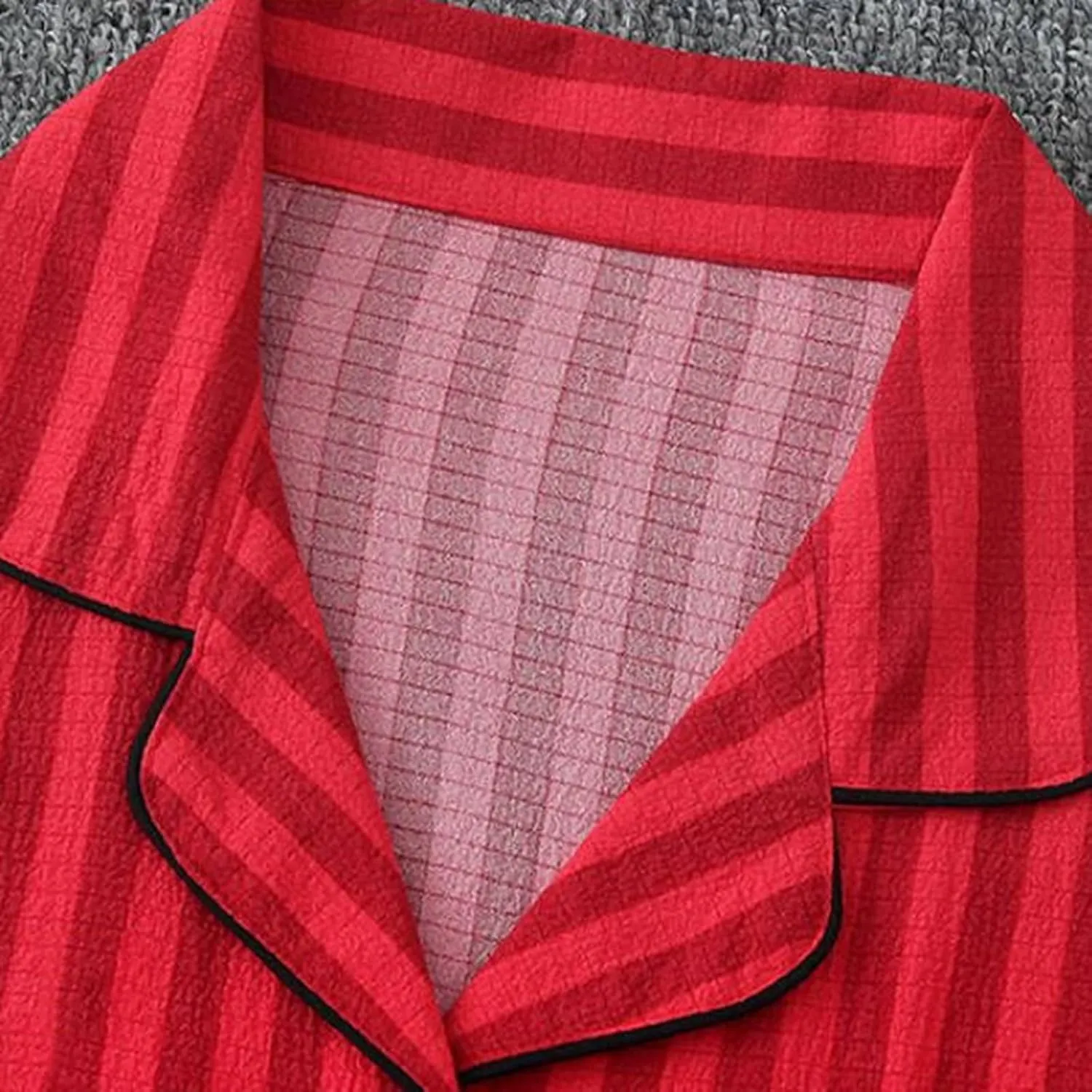 Women's Striped Pajama Sets Long Sleeve Button Down Sleepwear Loose Pjs Bottom Long Pants 3 PCs Lounge Set with Eye Mask