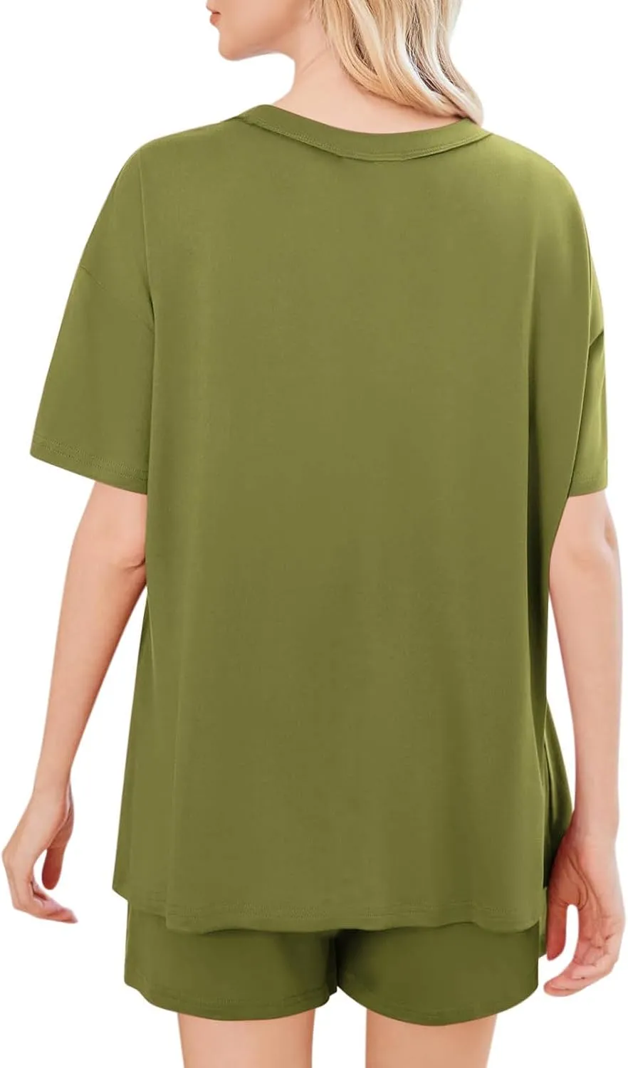 Womens Summer Outfits 2 Piece Short Sleeve Shirts with Shorts Matching Lounge Sets Casual Loungewear Pajamas