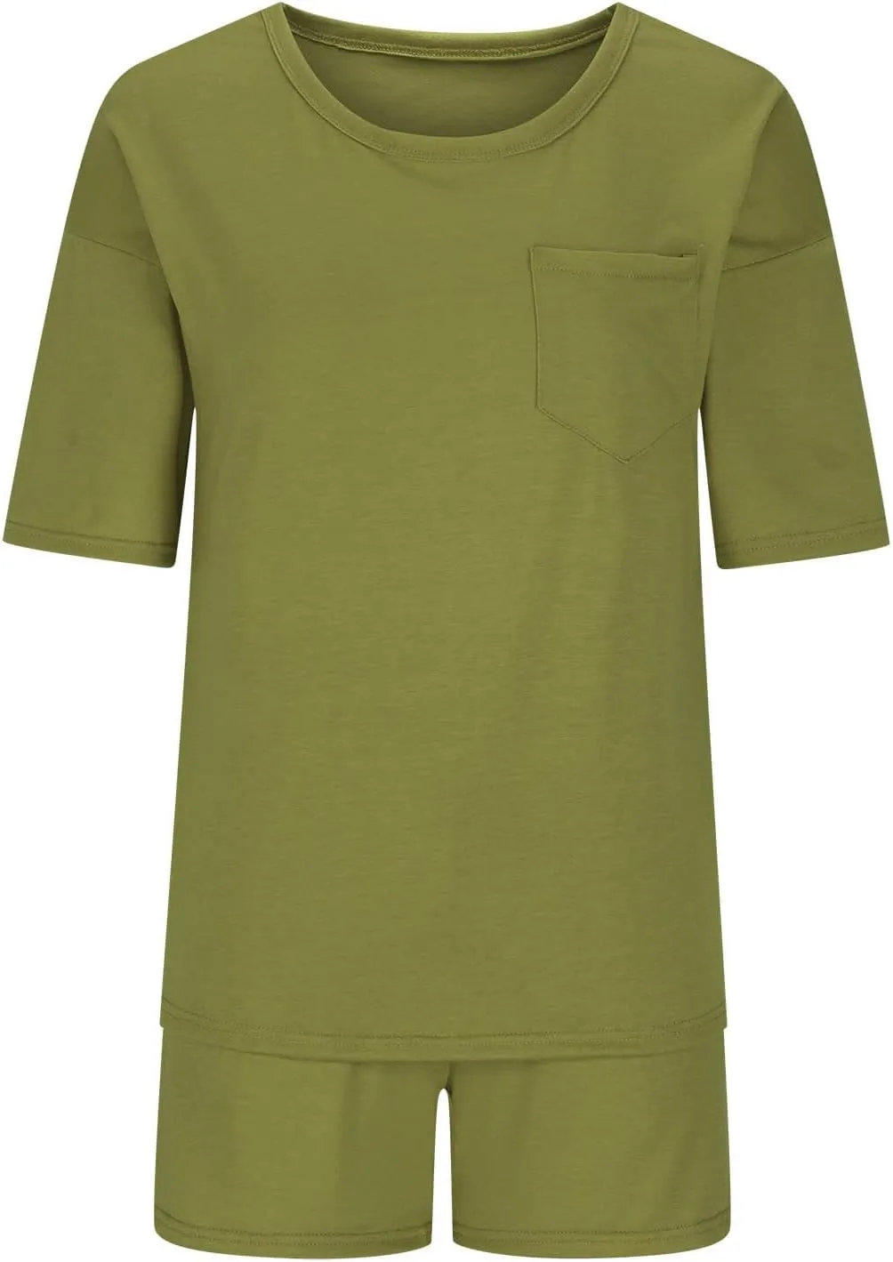 Womens Summer Outfits 2 Piece Short Sleeve Shirts with Shorts Matching Lounge Sets Casual Loungewear Pajamas