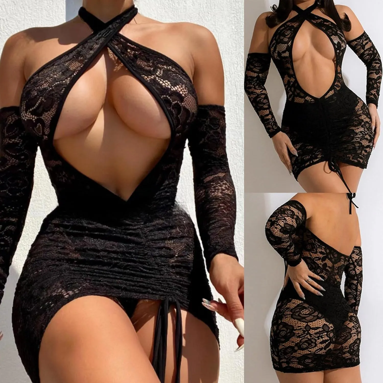 Womens Teddy Lingerie Romper Flattering Corset Sexy Erotic Lingerie Sheer Cutout Lace Sexy Lingerie Set