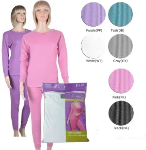 women's thermal underwear sets - gray Case of 36