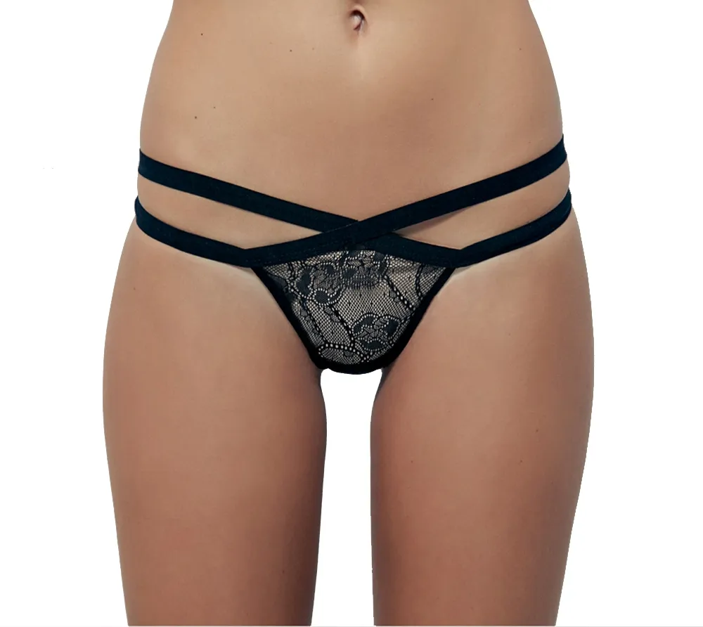 Women's Underwear | Black Low-Rise Thongs