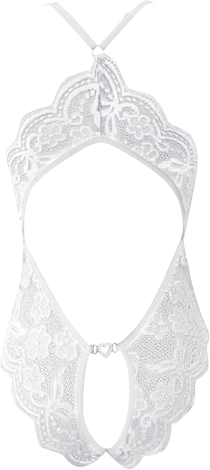Women's V-Neck Lace Lingerie Set,Backless Conjoined Bodysuit,Sexy Underwear for Special Occasions