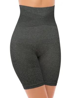 Women's Waist Trainer Charcoal Gray Shapewear Tummy Control Body Shaper Shorts Hi-Waist Thigh Slimmer Reduces Chafing