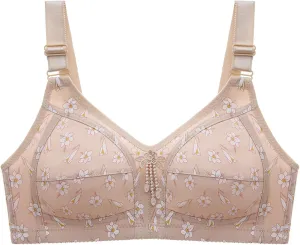 Womens Wireless Padded Bras Floral Printed Underwear Adjustable Strap Bralette No Underwire Daily Casual Lingeries