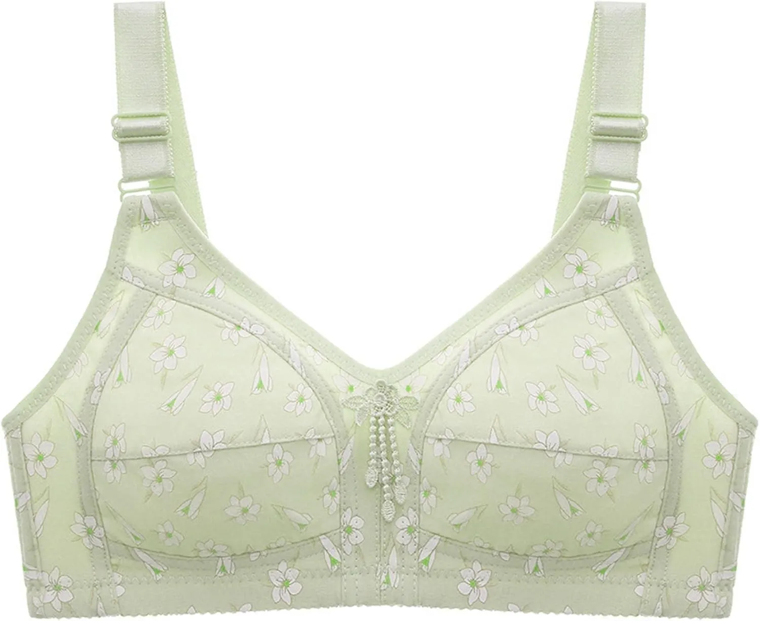 Womens Wireless Padded Bras Floral Printed Underwear Adjustable Strap Bralette No Underwire Daily Casual Lingeries