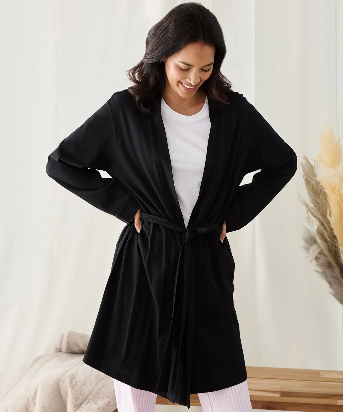 Womens wrap robe | Black