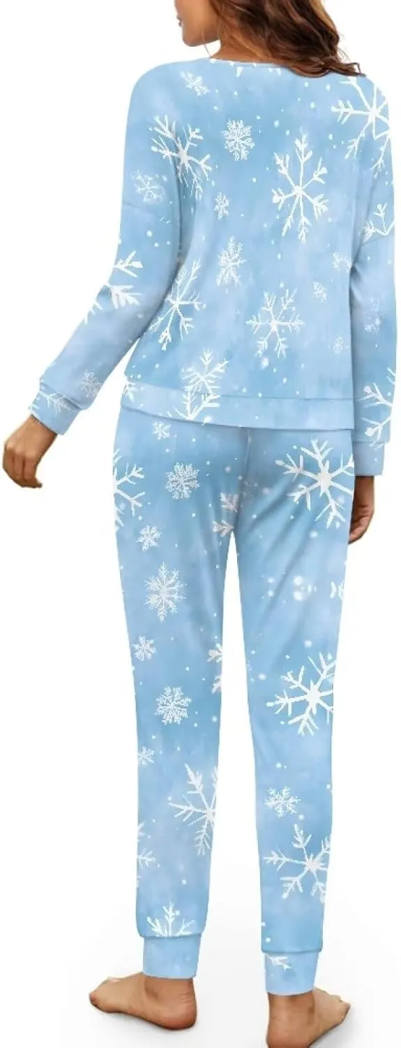 Womens Xmas Pajamas Daily Wear 2 Piece Lounge Set Women Fuzzy