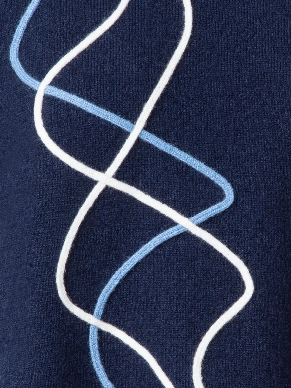 Wool Cashmere Knit Sweater with Sailboat Detail