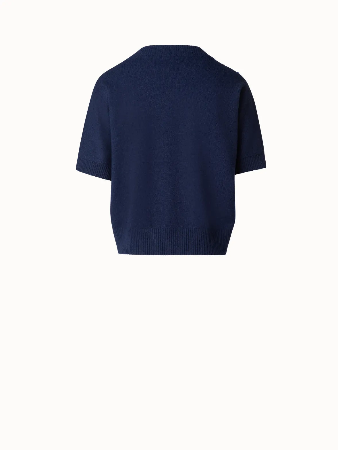Wool Cashmere Knit Sweater with Sailboat Detail