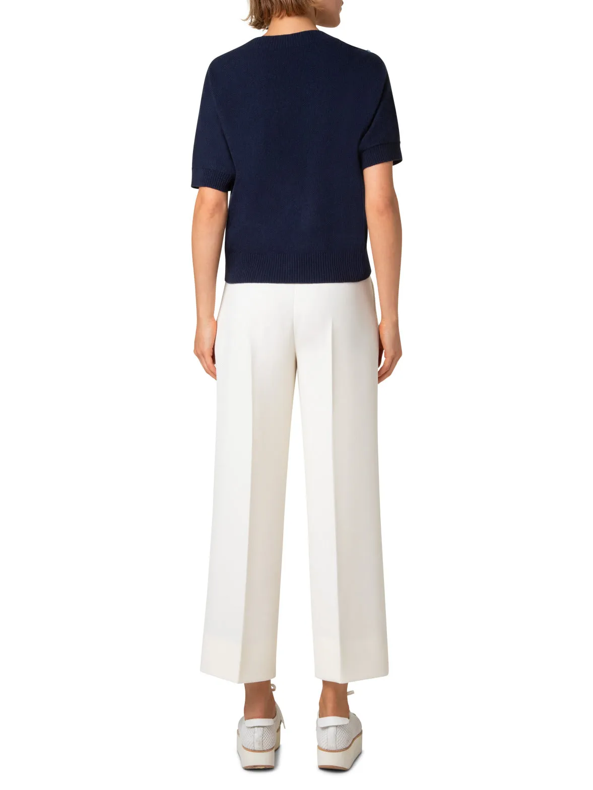 Wool Cashmere Knit Sweater with Sailboat Detail