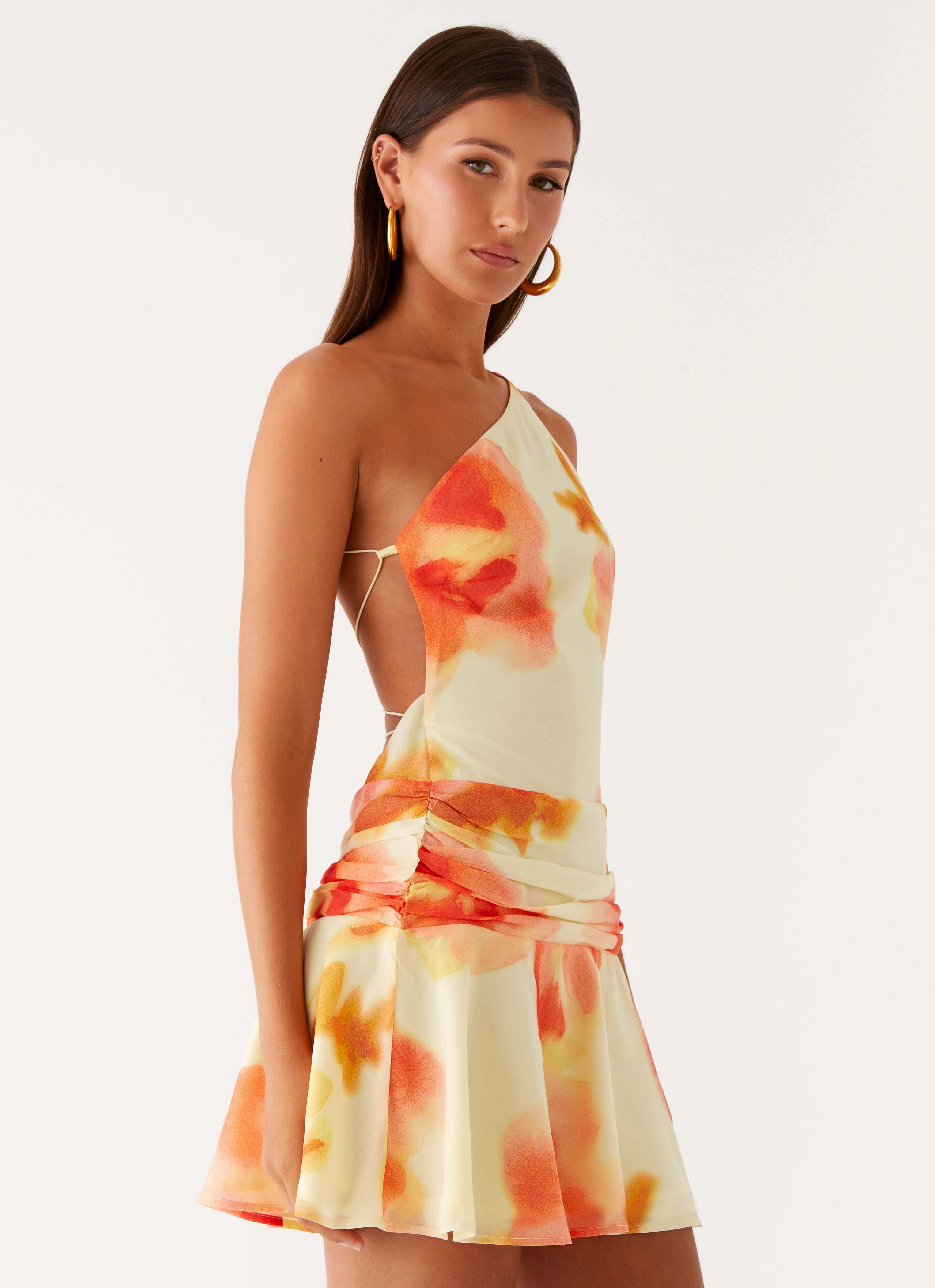 Meah Backless Mini Dress - Mimosa Blossom Relax Line