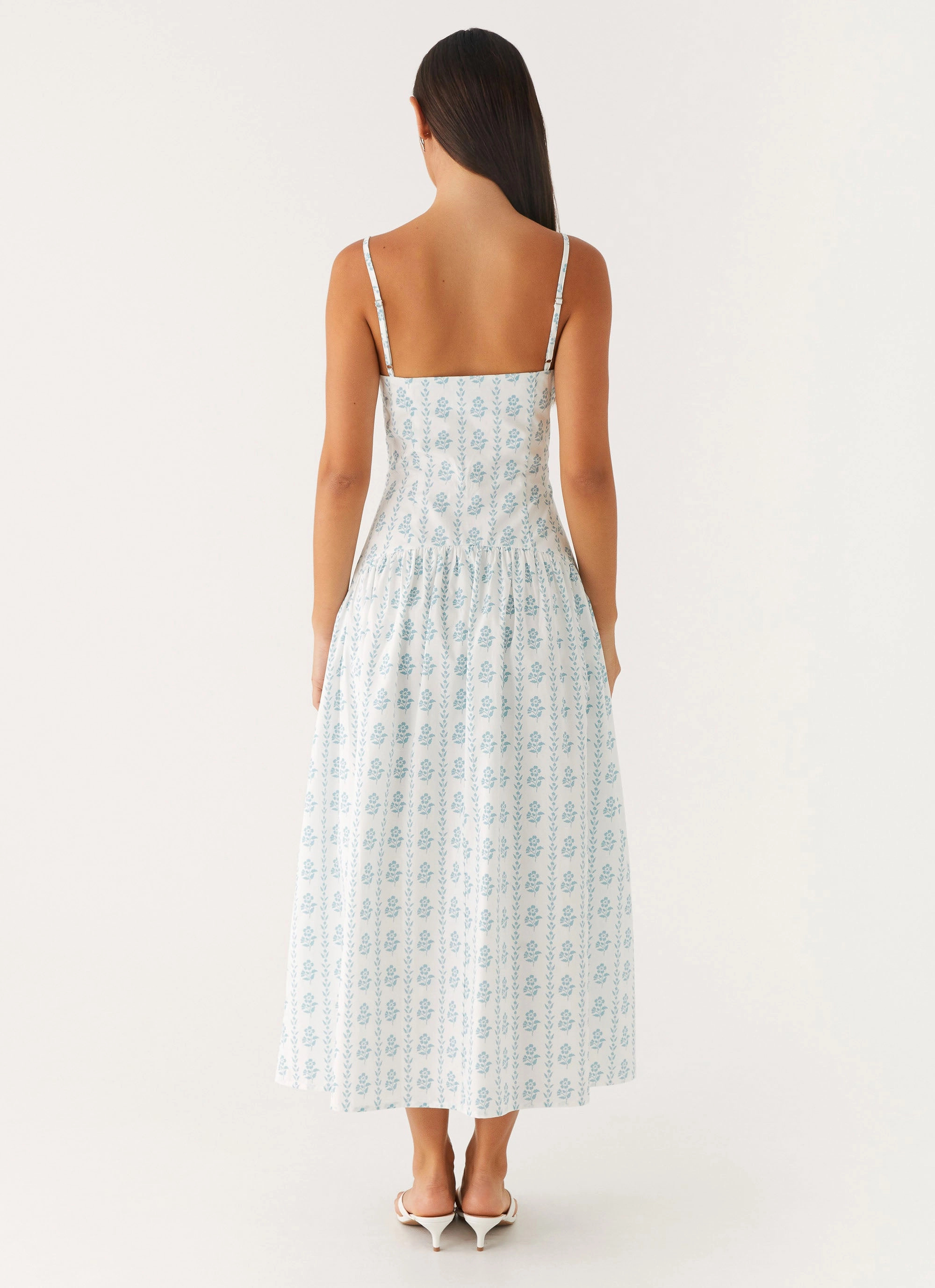 Amelie Midi Dress - Sweet Daydream Print High Waist