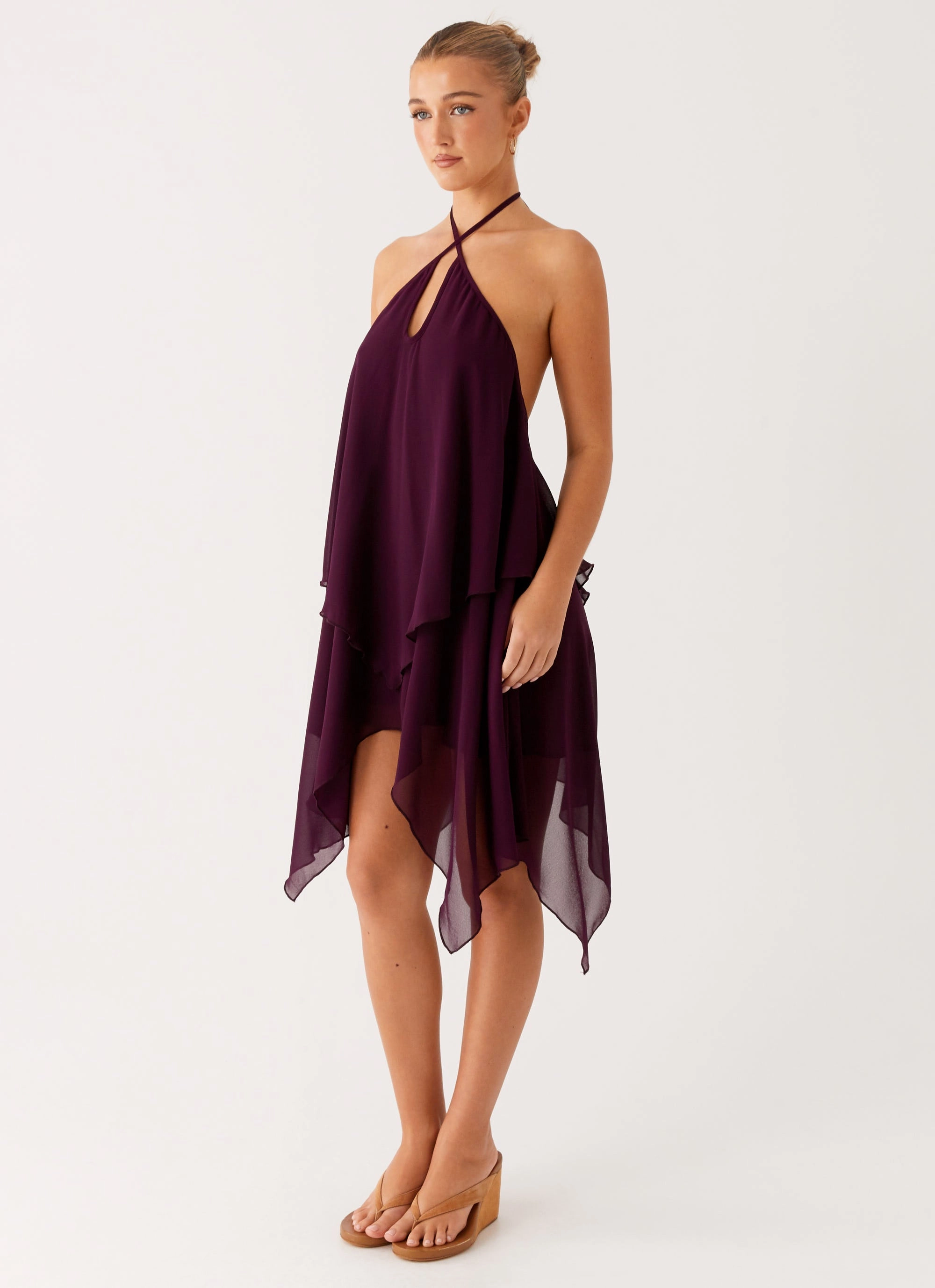 Dalenti Midi Dress - Plum Contrast-Lining