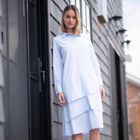 Tie-dye Ruffle shirt dress [Final Sale]
