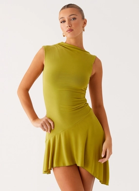 Office Classic Lanai Mesh Mini Dress - Lime