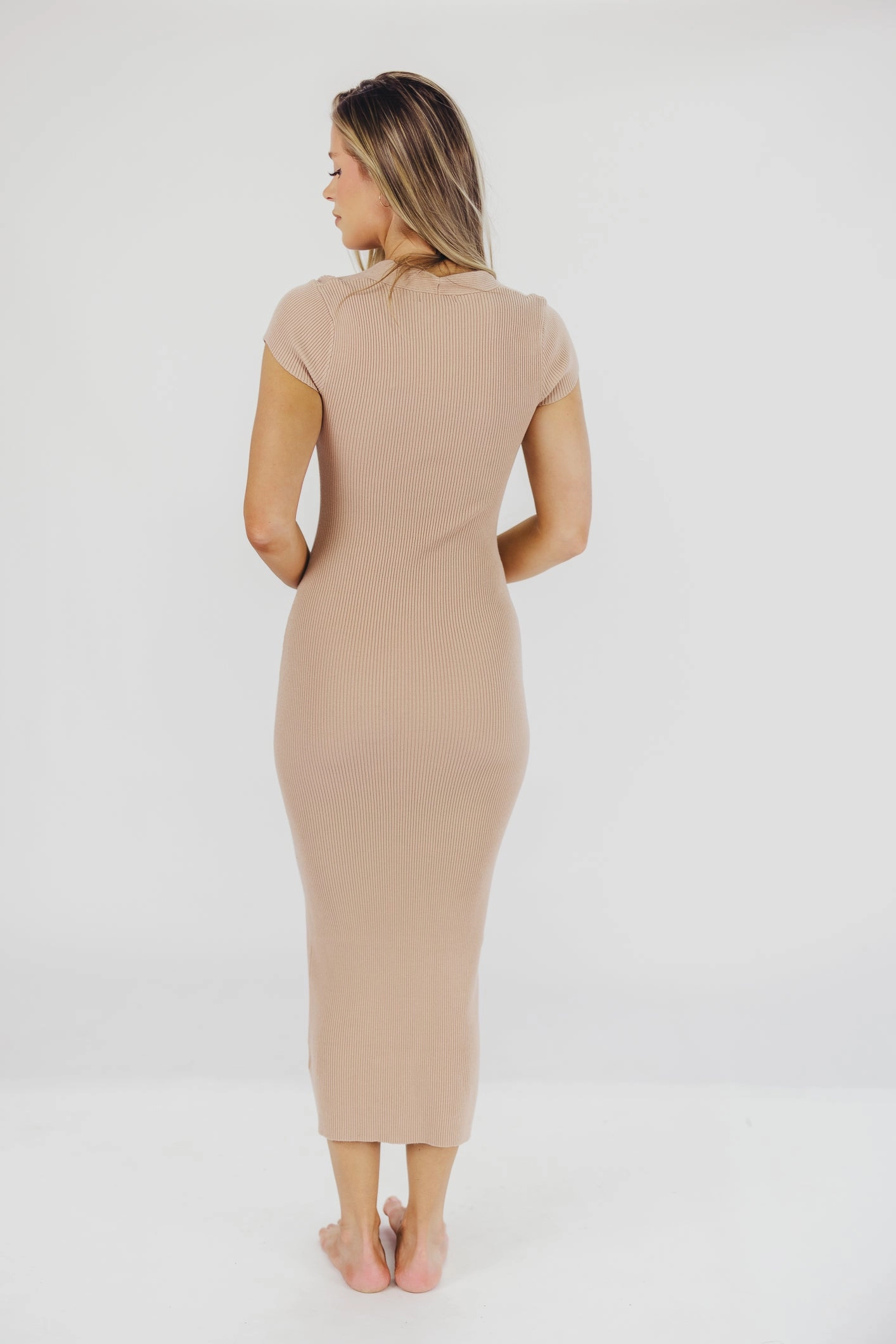 Wren Ribbed Knit Maxi Dress with Square Neckline in Dusty Blush (XS-XL) - Worth Collective Exclusive *Final-Sale* Feminine Energy